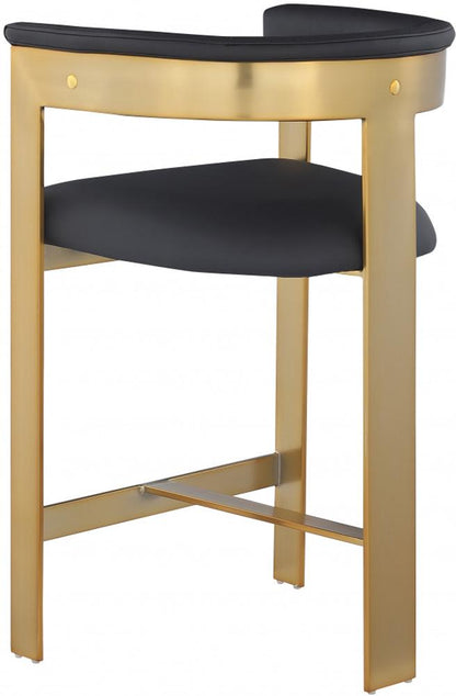 Meridian Furniture - Romeo Black Vegan Leather Counter Stool (Set of 2) - 875Black-C veiw 5