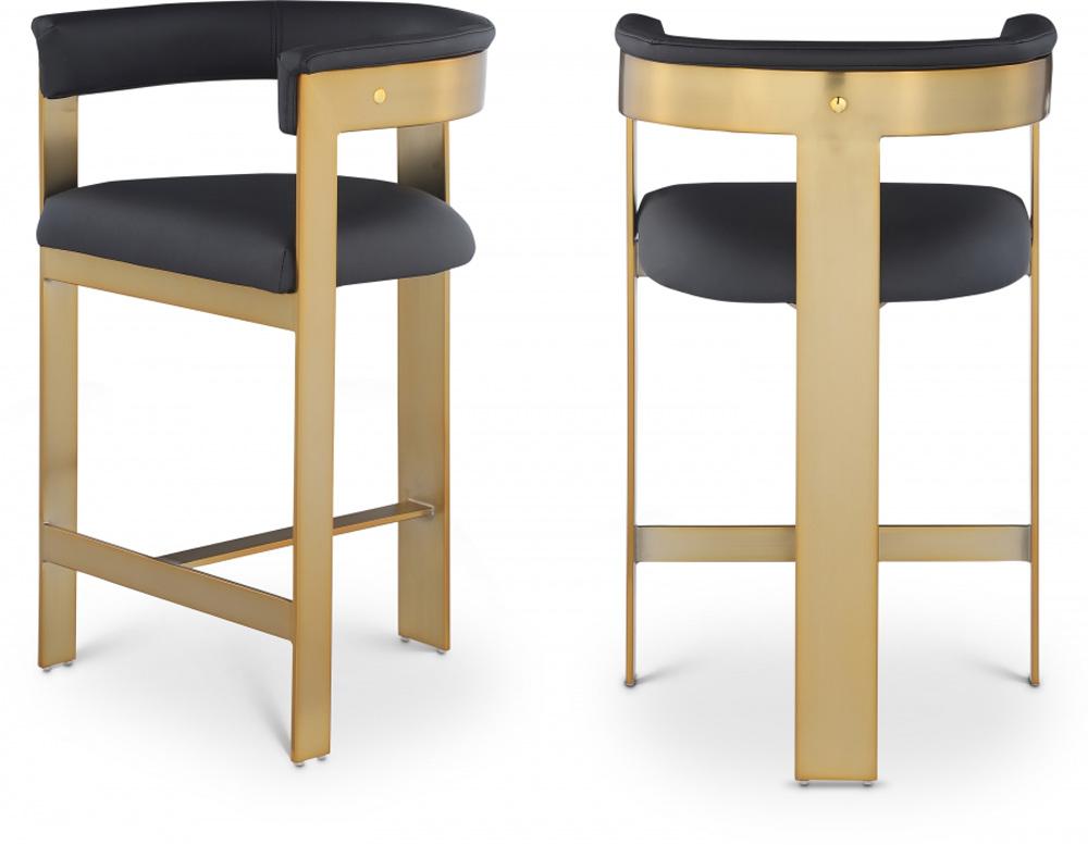 Meridian Furniture - Romeo Black Vegan Leather Counter Stool (Set of 2) - 875Black-C veiw 6