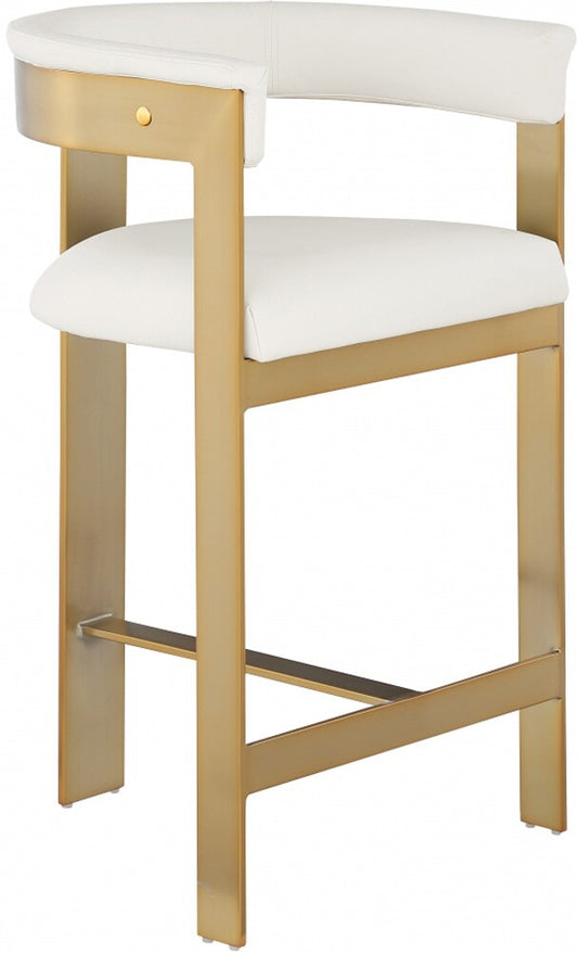 Meridian Furniture - Romeo Cream Vegan Leather Counter Stool (Set of 2) - 875Cream-C veiw 1