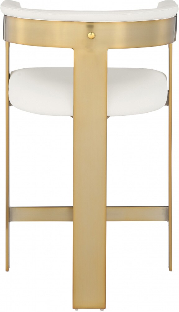 Meridian Furniture - Romeo Cream Vegan Leather Counter Stool (Set of 2) - 875Cream-C veiw 2
