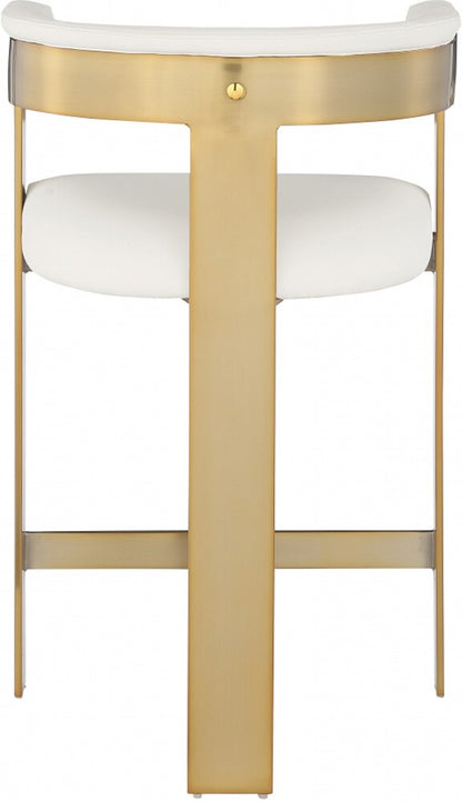 Meridian Furniture - Romeo Cream Vegan Leather Counter Stool (Set of 2) - 875Cream-C veiw 2
