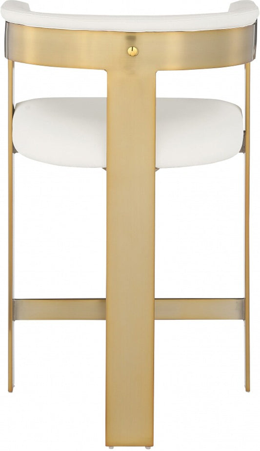 Meridian Furniture - Romeo Cream Vegan Leather Counter Stool (Set of 2) - 875Cream-C veiw 2