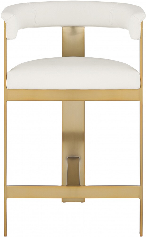 Meridian Furniture - Romeo Cream Vegan Leather Counter Stool (Set of 2) - 875Cream-C veiw 3