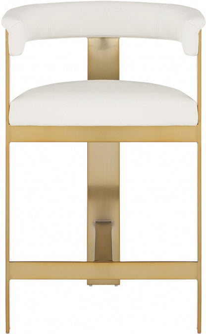 Meridian Furniture - Romeo Cream Vegan Leather Counter Stool (Set of 2) - 875Cream-C veiw 3