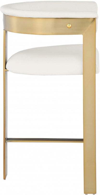 Meridian Furniture - Romeo Cream Vegan Leather Counter Stool (Set of 2) - 875Cream-C veiw 4