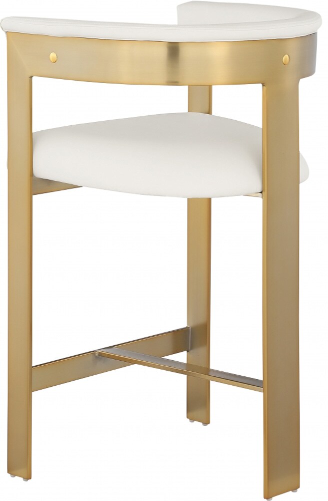 Meridian Furniture - Romeo Cream Vegan Leather Counter Stool (Set of 2) - 875Cream-C veiw 5