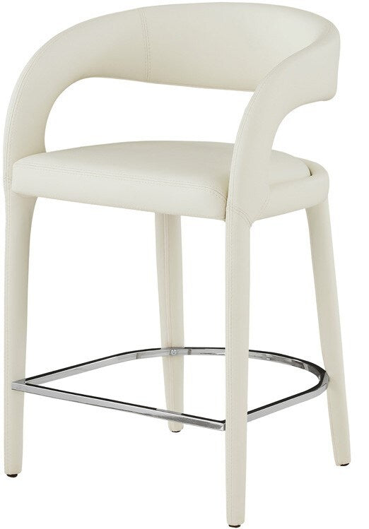 Meridian Furniture - Sylvester Cream Vegan Leather Stool - 989Cream-C veiw 1