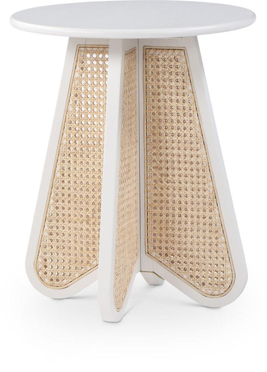 Meridian Furniture - Butterfly End Table - White - 208White-ET veiw 1