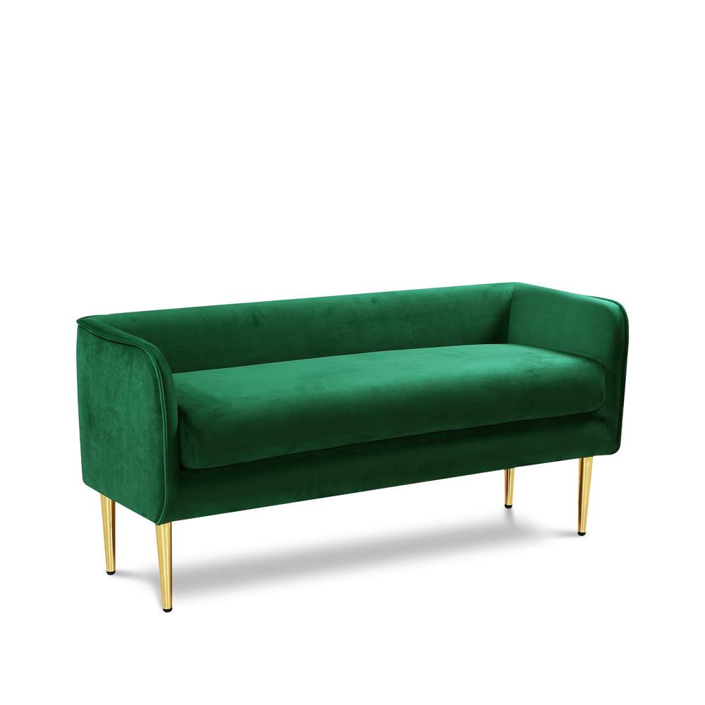 Meridian Furniture - Audrey Green Velvet Bench - 184Green veiw 1