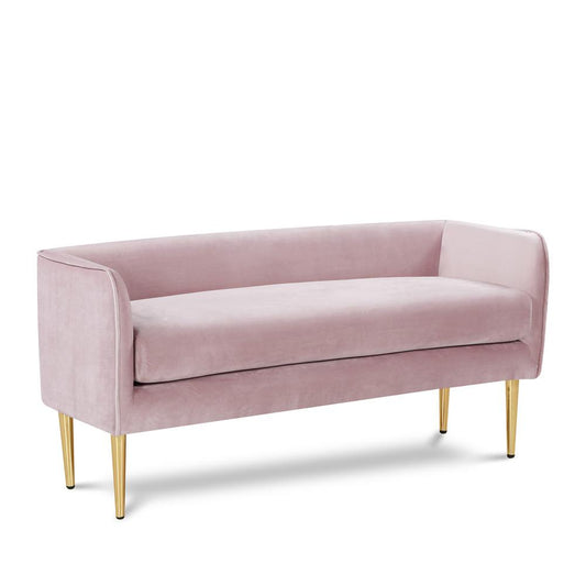 Meridian Furniture - Audrey Pink Velvet Bench - 184Pink veiw 1