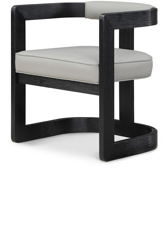 Meridian Furniture - Manchester Grey Vegan Leather Dining Chair - 591Grey-C veiw 1