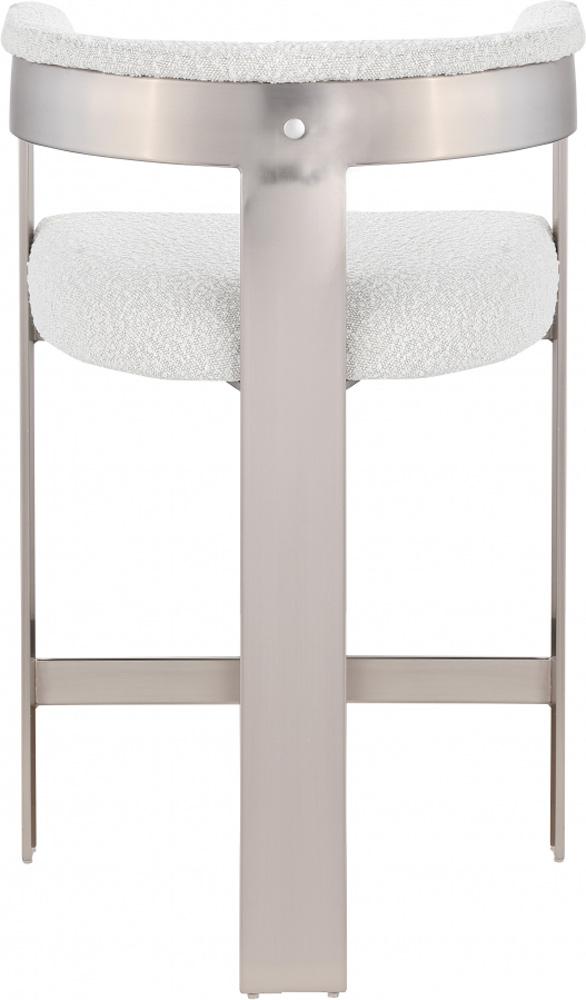 Meridian Furniture - Romeo Cream Boucle Fabric Counter Stool (Set of 2) - 739Cream-C veiw 2