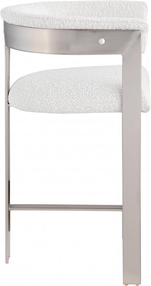 Meridian Furniture - Romeo Cream Boucle Fabric Counter Stool (Set of 2) - 739Cream-C veiw 4