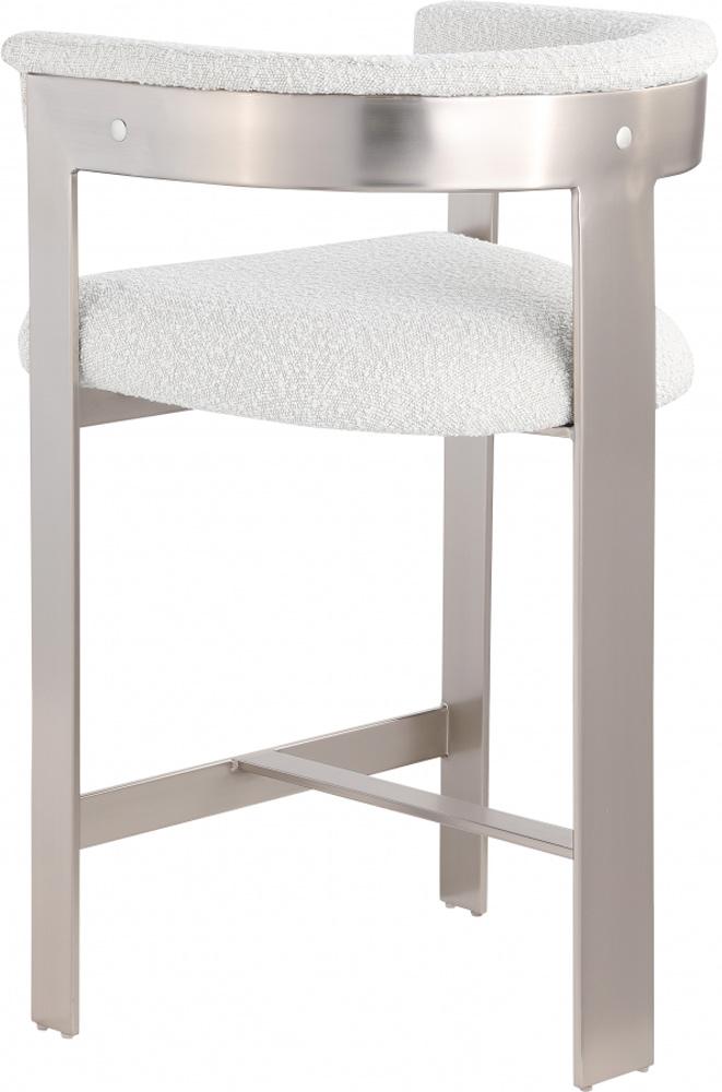 Meridian Furniture - Romeo Cream Boucle Fabric Counter Stool (Set of 2) - 739Cream-C veiw 5