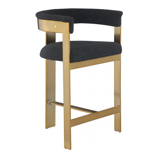 Meridian Furniture - Romeo Black Boucle Fabric Counter Stool (Set of 2) - 876Black-C veiw 1
