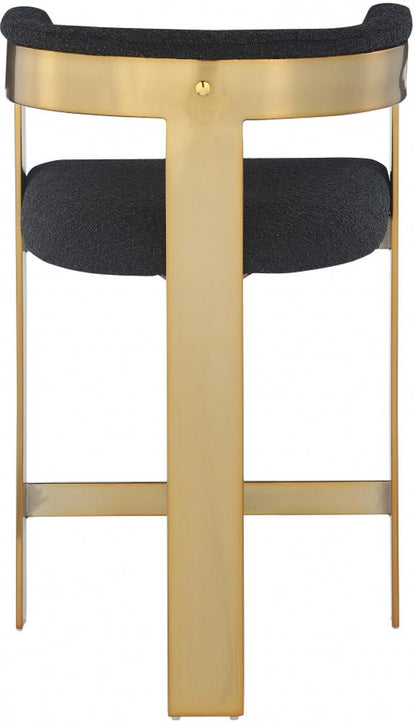Meridian Furniture - Romeo Black Boucle Fabric Counter Stool (Set of 2) - 876Black-C veiw 2