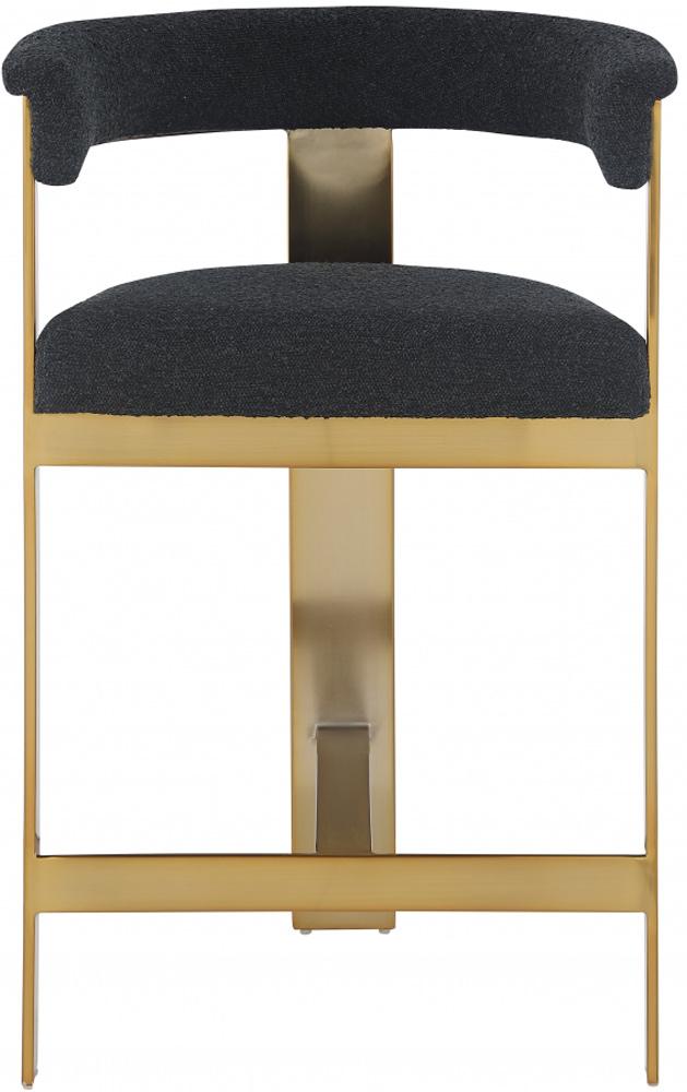 Meridian Furniture - Romeo Black Boucle Fabric Counter Stool (Set of 2) - 876Black-C veiw 3