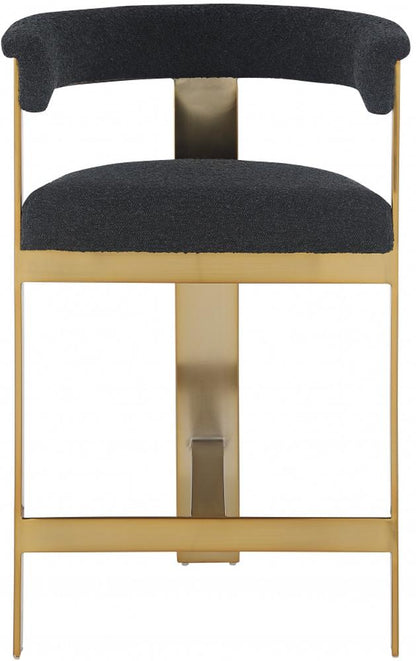 Meridian Furniture - Romeo Black Boucle Fabric Counter Stool (Set of 2) - 876Black-C veiw 3