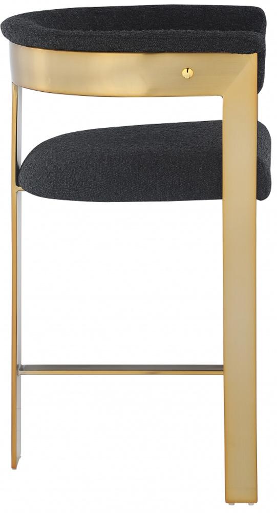 Meridian Furniture - Romeo Black Boucle Fabric Counter Stool (Set of 2) - 876Black-C veiw 4