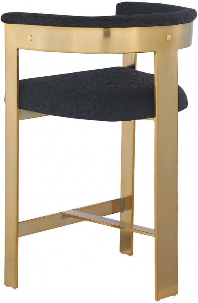 Meridian Furniture - Romeo Black Boucle Fabric Counter Stool (Set of 2) - 876Black-C veiw 5
