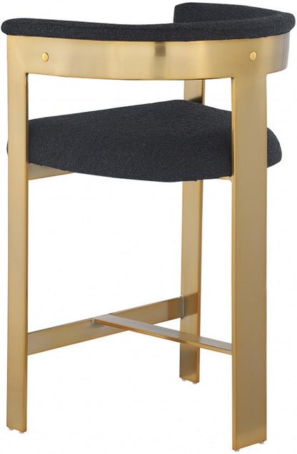 Meridian Furniture - Romeo Black Boucle Fabric Counter Stool (Set of 2) - 876Black-C veiw 5