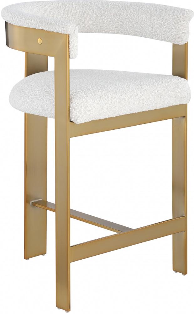 Meridian Furniture - Romeo Cream Boucle Fabric Counter Stool (Set of 2) - 876Cream-C veiw 1