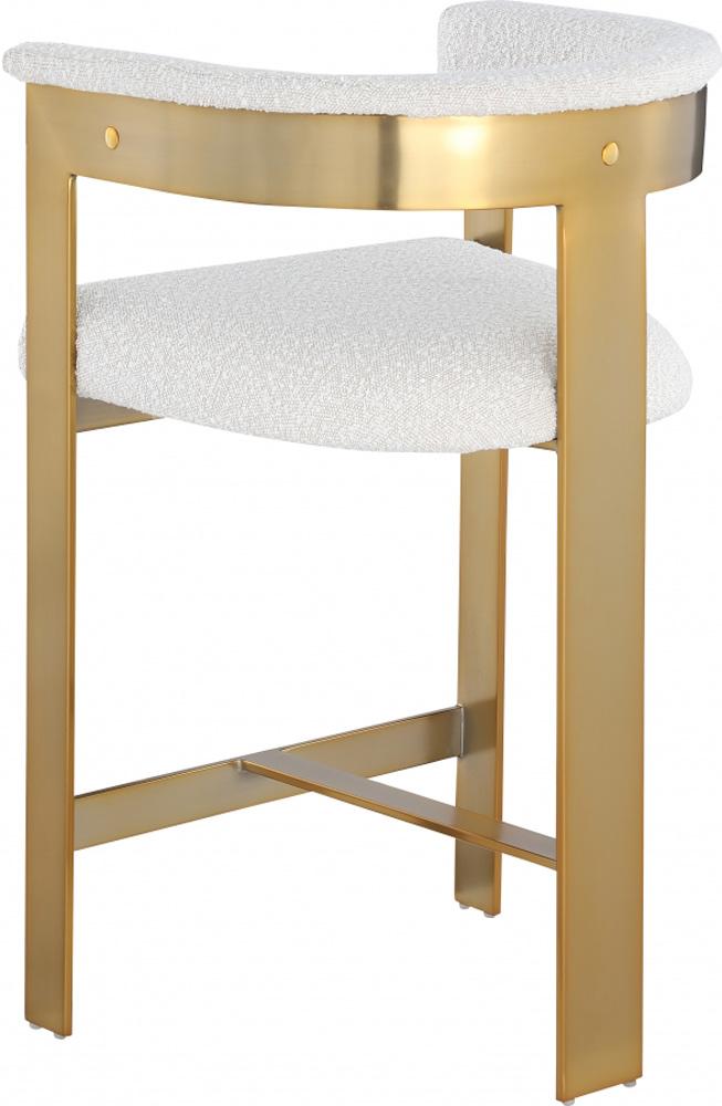 Meridian Furniture - Romeo Cream Boucle Fabric Counter Stool (Set of 2) - 876Cream-C veiw 4