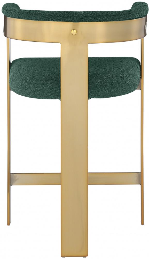 Meridian Furniture - Romeo Green Boucle Fabric Counter Stool (Set of 2) - 876Green-C veiw 2