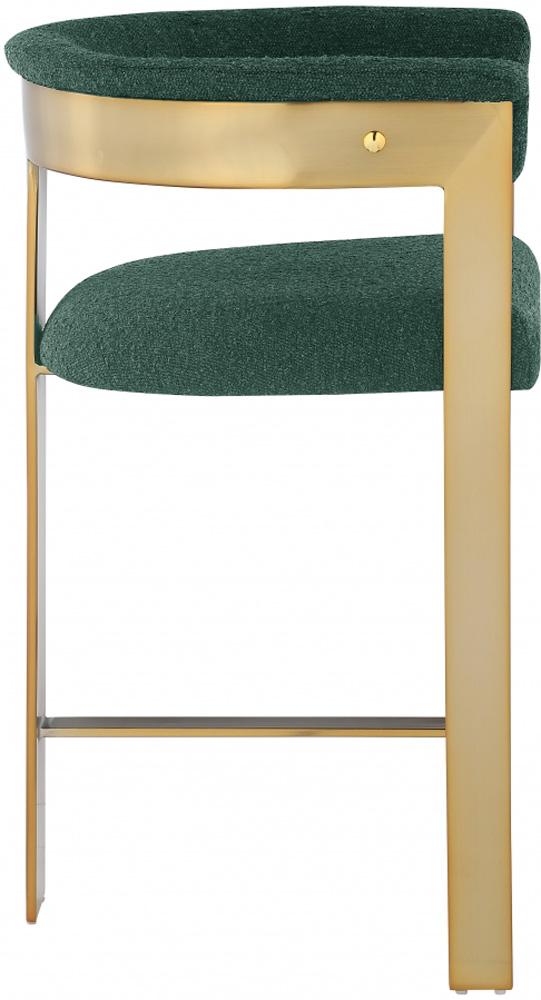 Meridian Furniture - Romeo Green Boucle Fabric Counter Stool (Set of 2) - 876Green-C veiw 4