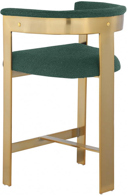 Meridian Furniture - Romeo Green Boucle Fabric Counter Stool (Set of 2) - 876Green-C veiw 5
