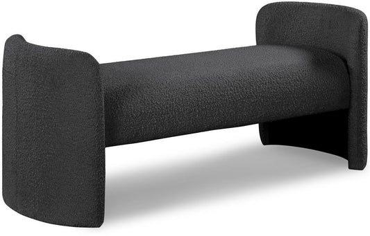 Meridian Furniture - Peyton Black Boucle Fabric Bench - 117Black veiw 1