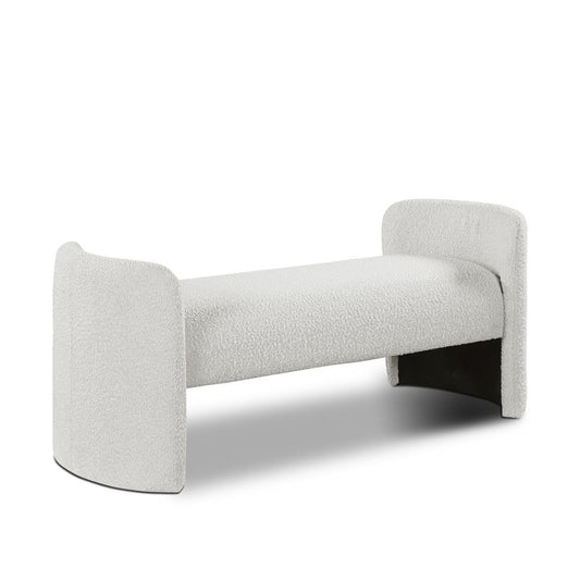 Meridian Furniture - Peyton Cream Boucle Fabric Bench - 117Cream veiw 1