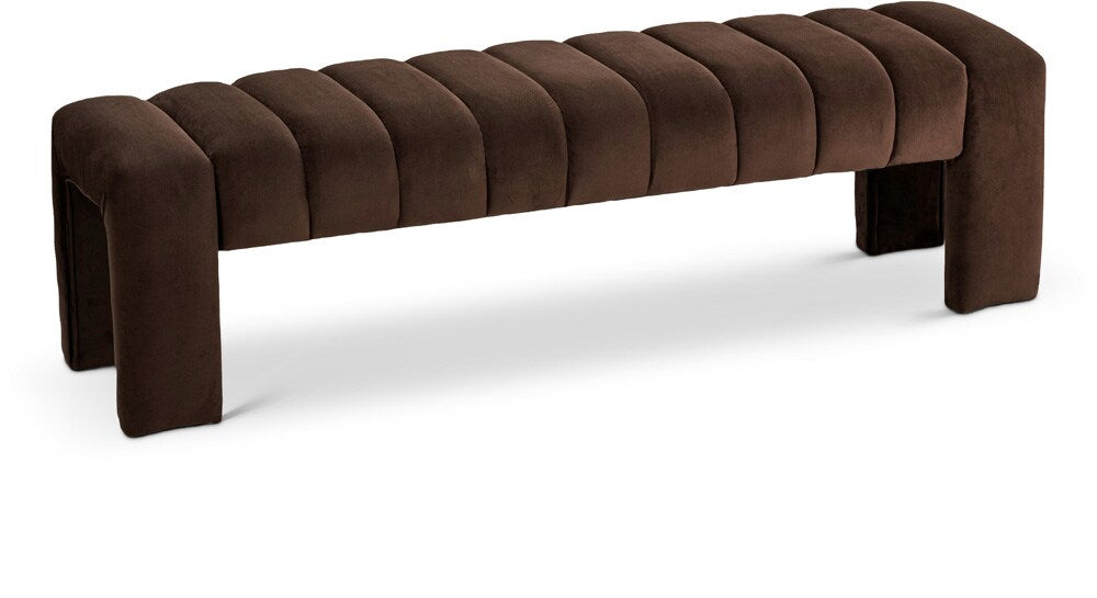 Meridian Furniture - Andaz Brown Bench - 443Brown veiw 1
