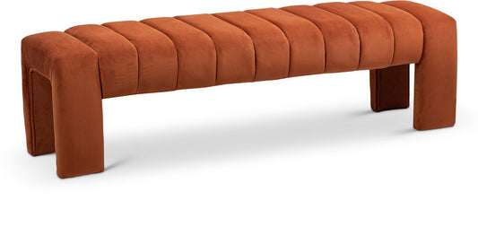 Meridian Furniture - Andaz Cognac Bench - 443Cognac veiw 1