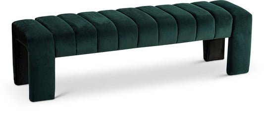 Meridian Furniture - Andaz Green Bench - 443Green veiw 1