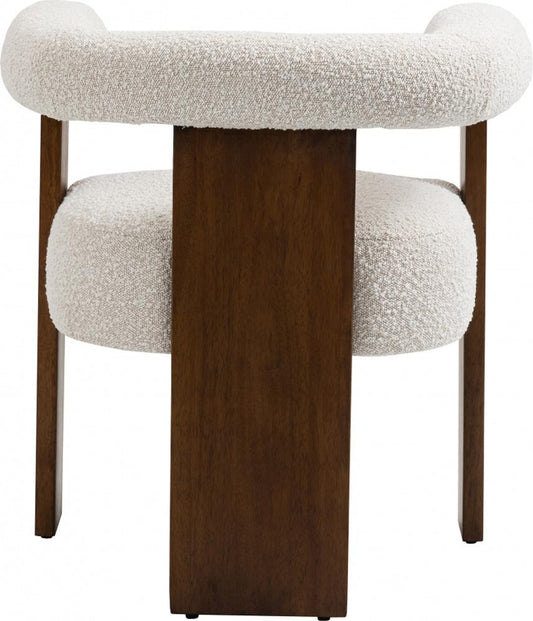Meridian Furniture - Barrel Cream Boucle Fabric Dining Chair - 562Cream-C veiw 2