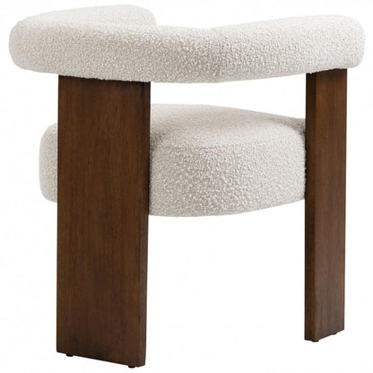 Meridian Furniture - Barrel Cream Boucle Fabric Dining Chair - 562Cream-C veiw 3
