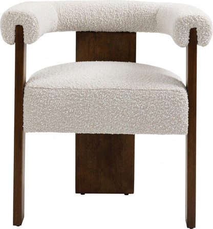 Meridian Furniture - Barrel Cream Boucle Fabric Dining Chair - 562Cream-C veiw 4
