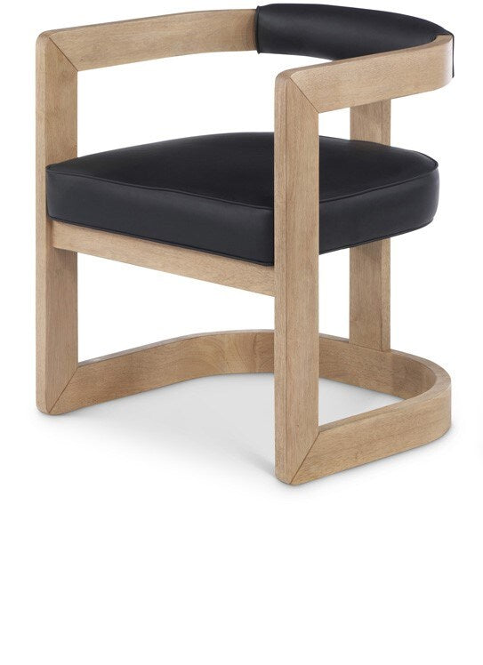 Meridian Furniture - Manchester Black Vegan Leather Dining Chair - 592Black-C veiw 1