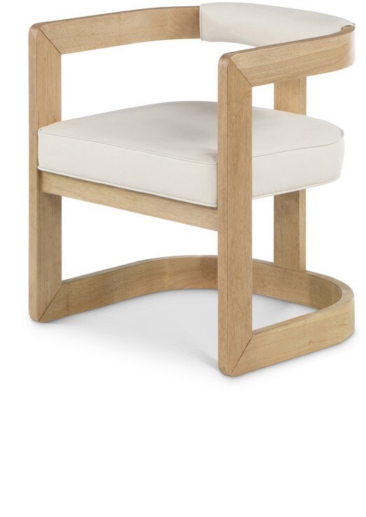 Meridian Furniture - Manchester Cream Vegan Leather Dining Chair - 592Cream-C veiw 1