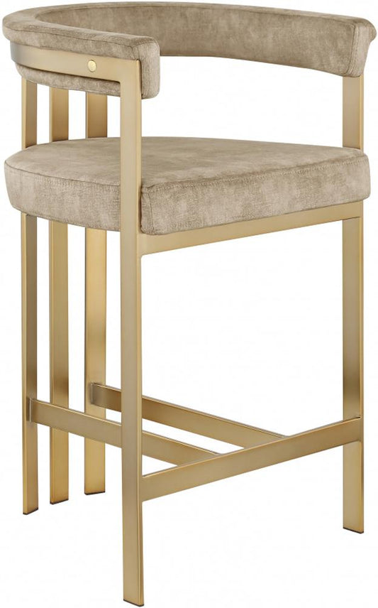 Meridian Furniture - Marcello Beige Velvet Counter Stool (Set of 2) - 596Beige-C veiw 1