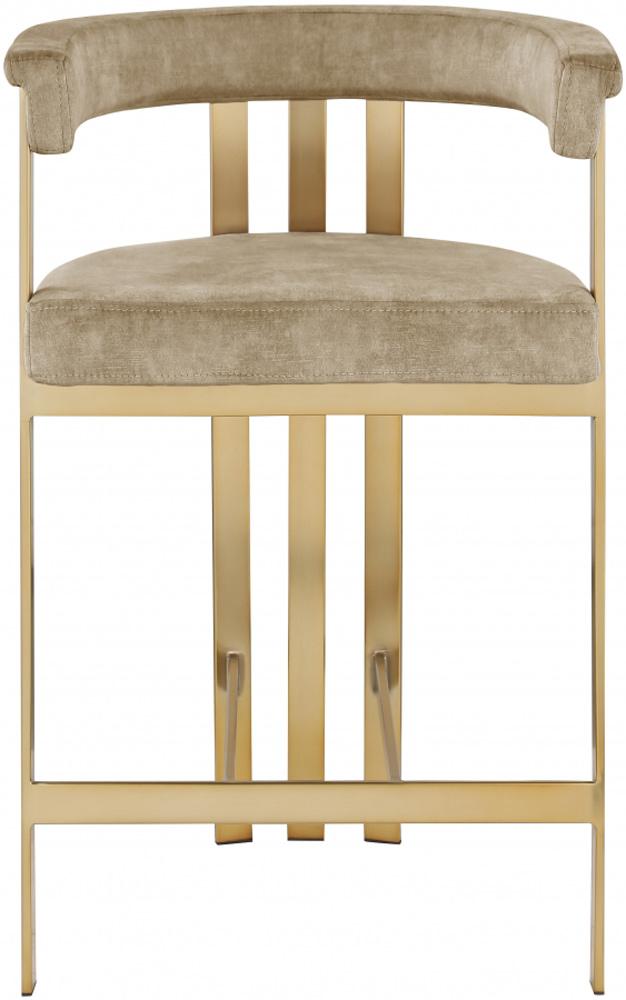 Meridian Furniture - Marcello Beige Velvet Counter Stool (Set of 2) - 596Beige-C veiw 2