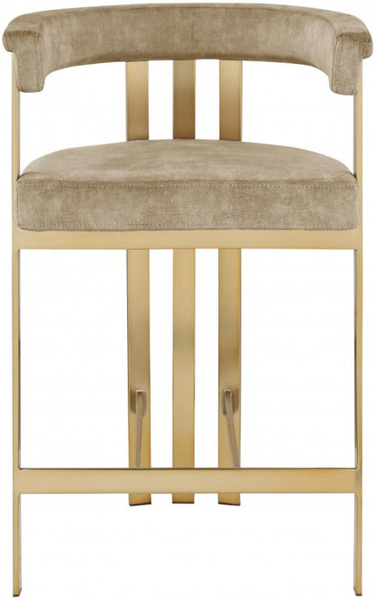 Meridian Furniture - Marcello Beige Velvet Counter Stool (Set of 2) - 596Beige-C veiw 2