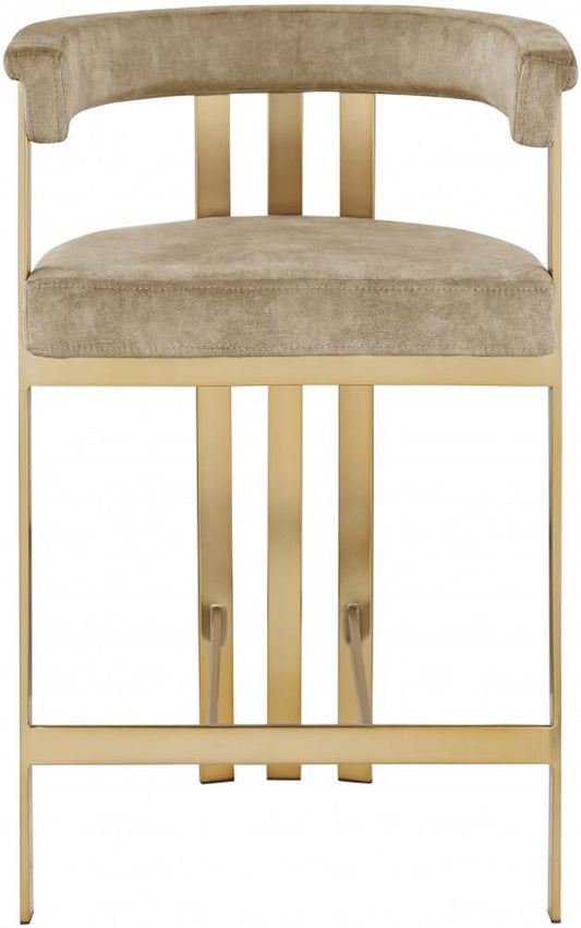Meridian Furniture - Marcello Beige Velvet Counter Stool (Set of 2) - 596Beige-C veiw 2