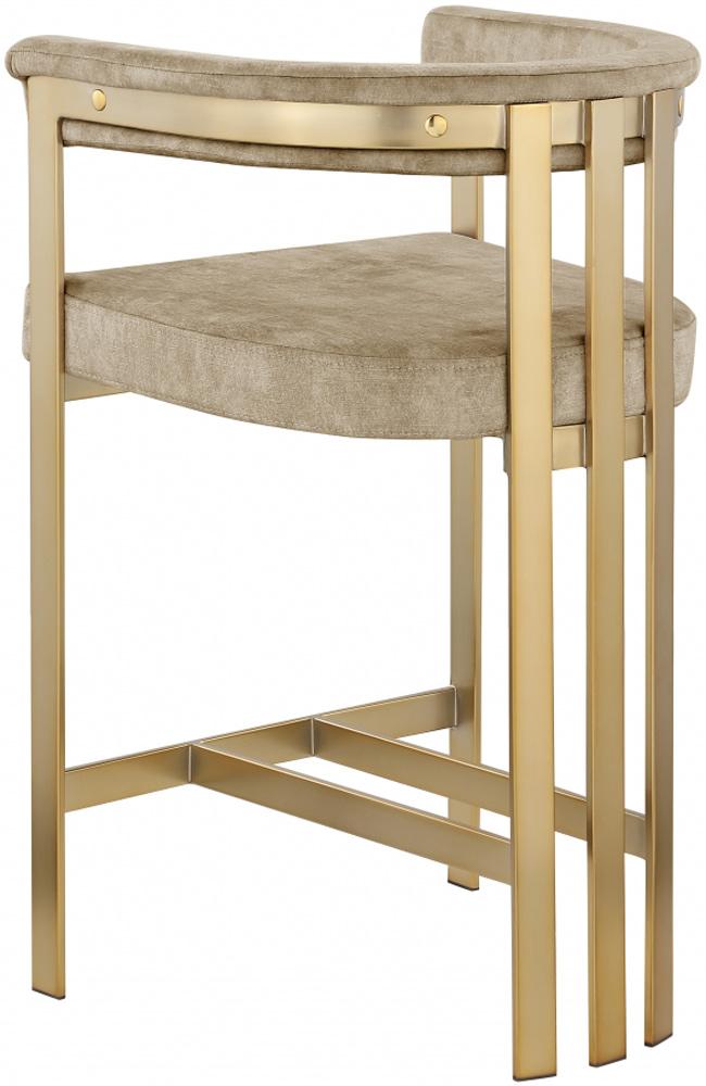 Meridian Furniture - Marcello Beige Velvet Counter Stool (Set of 2) - 596Beige-C veiw 3