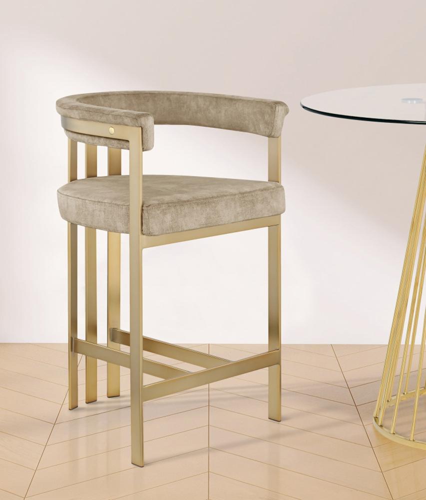Meridian Furniture - Marcello Beige Velvet Counter Stool (Set of 2) - 596Beige-C veiw 5