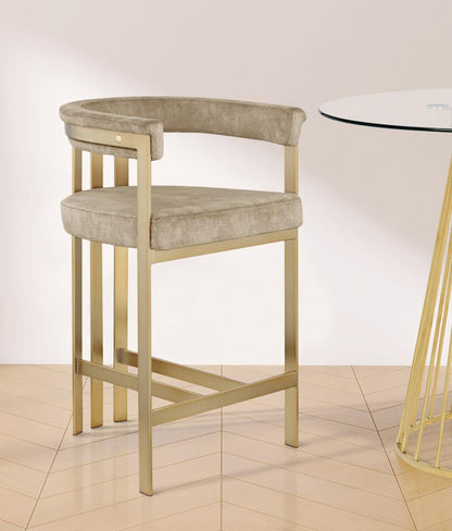 Meridian Furniture - Marcello Beige Velvet Counter Stool (Set of 2) - 596Beige-C veiw 5