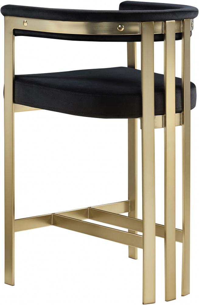 Meridian Furniture - Marcello Black Velvet Counter Stool (Set of 2) - 596Black-C veiw 3
