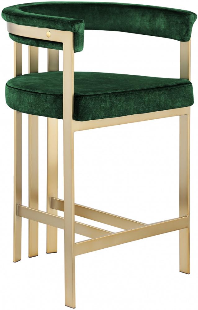 Meridian Furniture - Marcello Green Velvet Counter Stool (Set of 2) - 596Green-C veiw 1