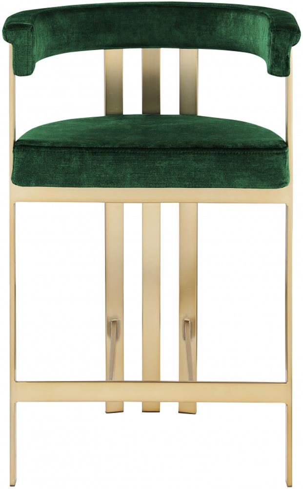 Meridian Furniture - Marcello Green Velvet Counter Stool (Set of 2) - 596Green-C veiw 2